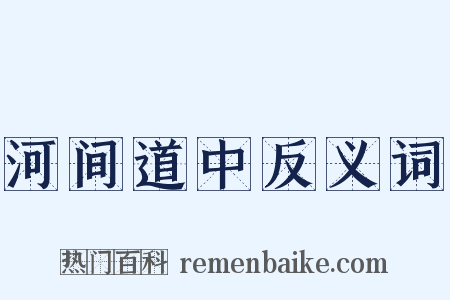 河间道中反义词是什么意思的图片